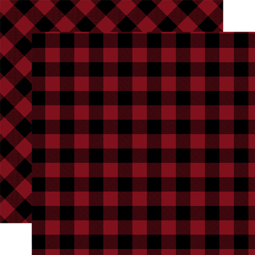 Carta Bella:  12x12 Paper - Single Sheet - Tartan No. 2 - Red Buffalo