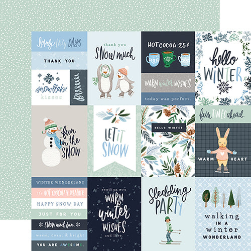 Carta Bella: 12x12 Double-Sided Paper - Winter Market - 3x4 Journaling Cards