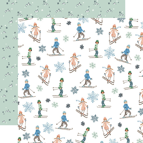 Carta Bella: 12x12 Double-Sided Paper - Winter Market - Skiers