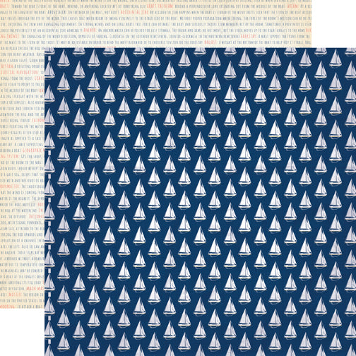 Carta Bella:  12x12 Paper - Single Sheet - Yacht Club - Sail Away