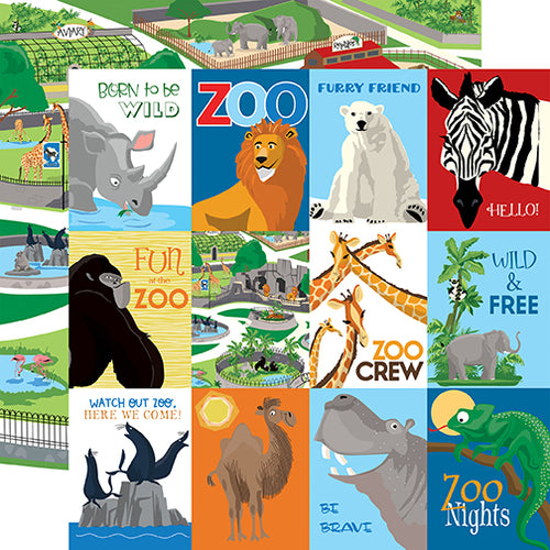 Carta Bella: 12x12 Double-Sided Paper - Zoo Adventure - 3x4 Journaling Cards