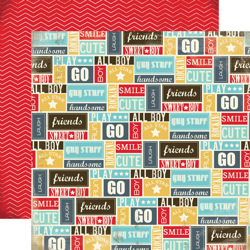 Carta Bella:  12x12 Paper - Double-Sided Sheet - Boy oh Boy - Sweet Boy