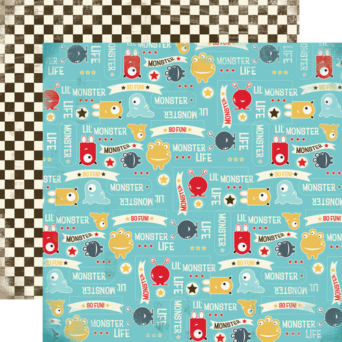 Carta Bella:  12x12 Paper - Double-Sided Sheet - Boy oh Boy - Monsters Life