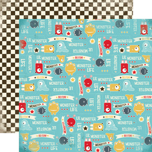 Carta Bella:  12x12 Paper - Double-Sided Sheet - Boy oh Boy - Monsters Life