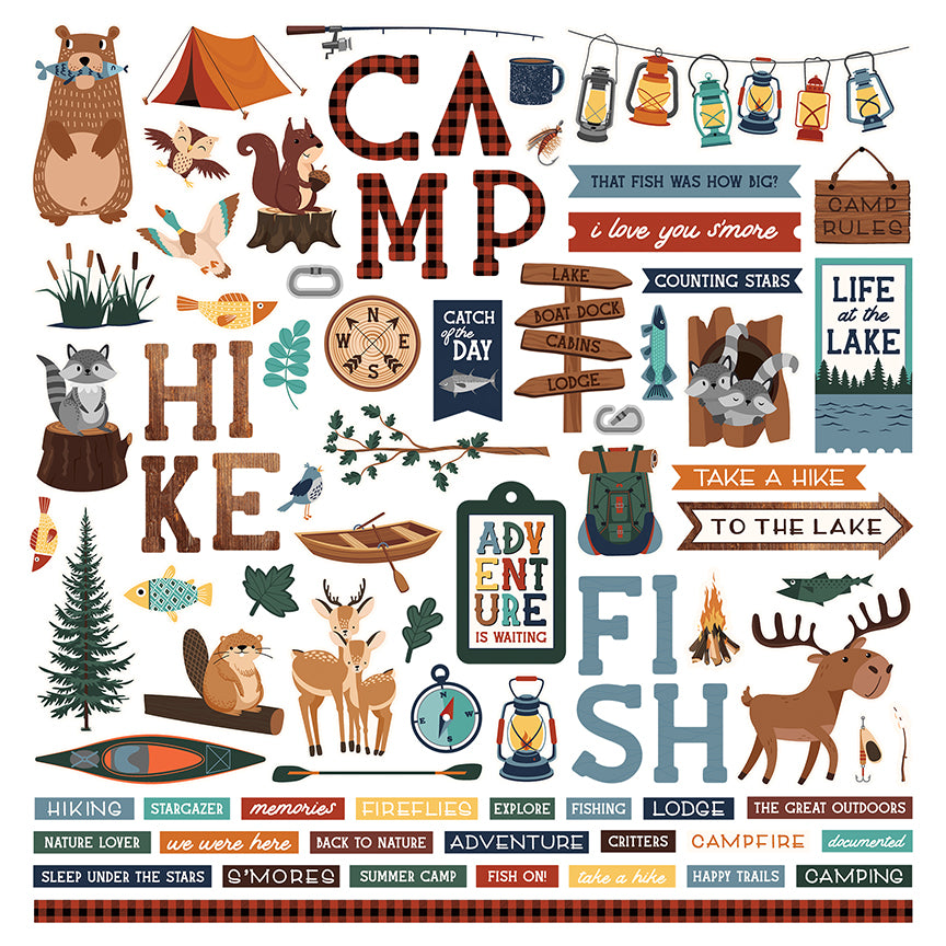 Photoplay: Camp Happy Bear - 12x12 Elements Sticker Sheet