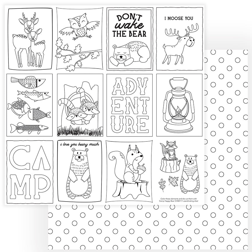 Photoplay: Camp Happy Bear - Single Sheets - Color Me Camp Happy Bear