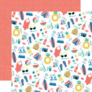 Echo Park:  12x12 Paper - Single Sheet - Dive into Summer - Pool Time