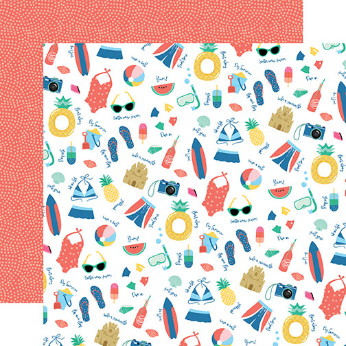 Echo Park:  12x12 Paper - Single Sheet - Dive into Summer - Pool Time