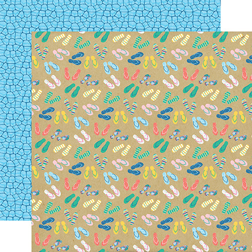 Echo Park:  12x12 Paper - Single Sheet - Dive into Summer - Summer Shoes