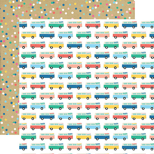 Echo Park:  12x12 Paper - Single Sheet - Dive into Summer - Adventure Bus