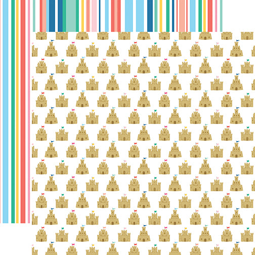 Echo Park:  12x12 Paper - Single Sheet - Dive into Summer - Sandcastle Kingdom
