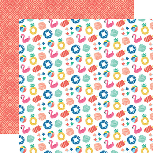 Echo Park:  12x12 Paper - Single Sheet - Dive into Summer - Fabulous Floaties