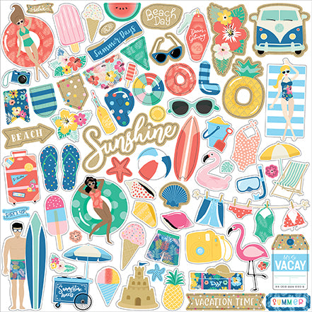 Echo Park: 12x12 Elements Sticker - Dive Into Summer
