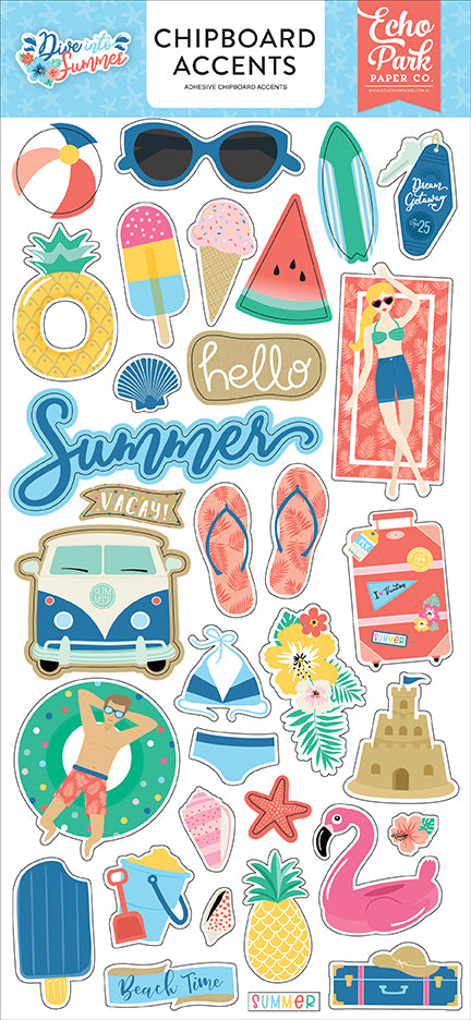 Echo Park: Dive Into Summer - Chipboard Accents