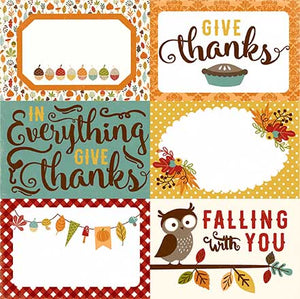 Echo Park:  12x12 Paper - Single Sheet - Fall is in the Air - 4x6 Journaling Cards