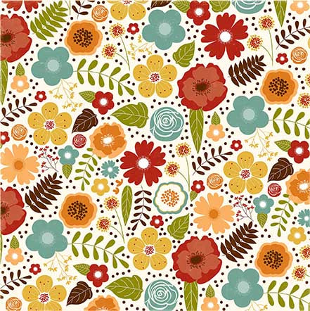 Echo Park:  12x12 Paper - Single Sheet - Fall is in the Air - Fall Floral