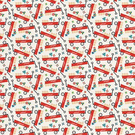 Echo Park:  12x12 Paper - Single Sheet - Good Day Sunshine - Little Red Wagon