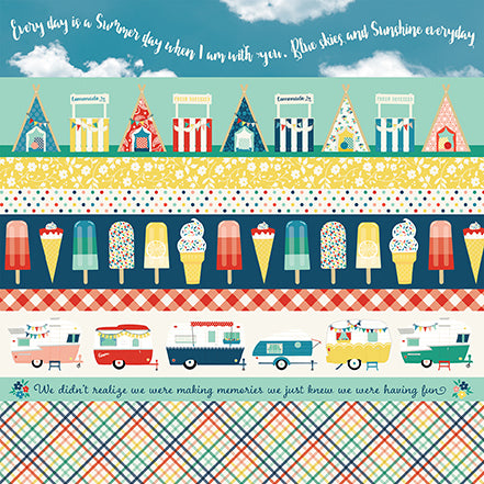 Echo Park:  12x12 Paper - Single Sheet - Good Day Sunshine - Border Strips