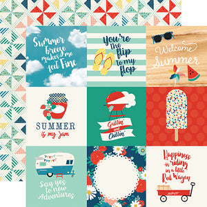 Echo Park:  12x12 Paper - Single Sheet - Good Day Sunshine - 4x4 Journaling Cards