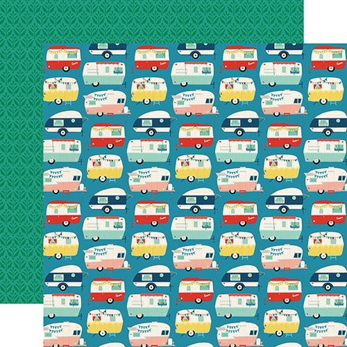 Echo Park:  12x12 Paper - Single Sheet - Good Day Sunshine - Happy Camper