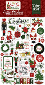 Echo Park:  Puffy Stickers - Here Comes Santa Claus