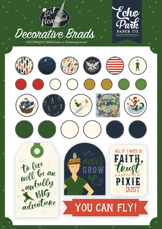 Echo Park: Embellishments - Decorative Brads - Lost in Neverland
