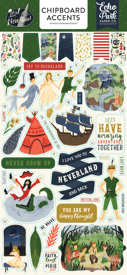 Echo Park: Chipboard Accents - Lost in Neverland