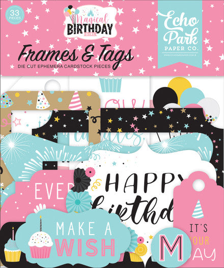 Echo Park : Frames & Tags - Die Cuts - Magical Birthday Girl