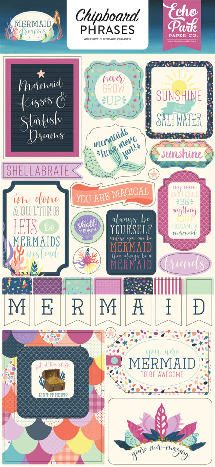 Echo Park: Chipboard Phrases - Mermaid Dreams
