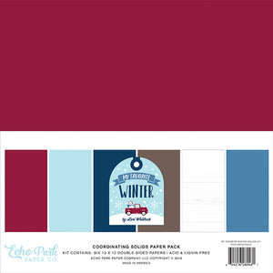 Echo Park:  Coordinating Solids Paper Pack - My Favorite Winter Solids Kit