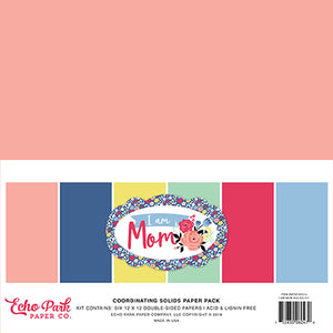 Echo Park:  Coordinating Solids Paper Pack - I Am Mom Solids Kit