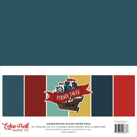 Echo Park:  Coordinating Solids Paper Pack - Pirate Tales Solids Kit