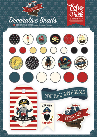 Echo Park: Embellishments - Decorative Brads - Pirate Tales