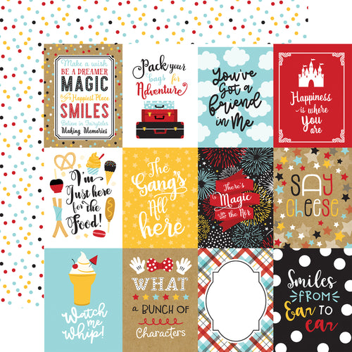 Echo Park:  12x12 Paper - Single Sheet - Remember the Magic - 3x4 Journaling Cards