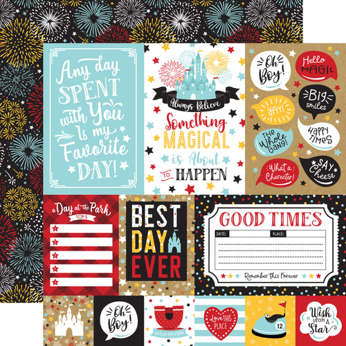 Echo Park:  12x12 Paper - Single Sheet - Remember the Magic - Multi Journaling Cards