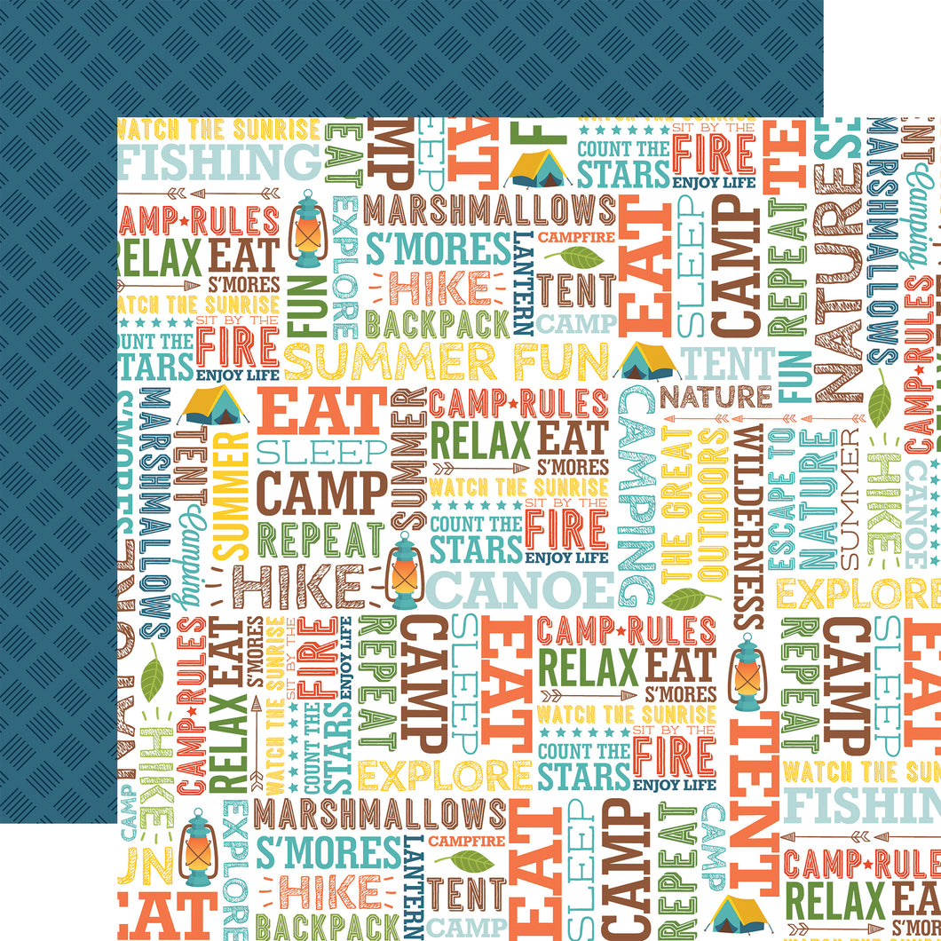 Echo Park:  12x12 Paper - Double-Sided Single Sheet - Summer Adventure - Summer Fun