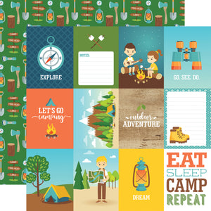 Echo Park:  12x12 Paper - Double-Sided Single Sheet - Summer Adventure - 3x4 Journaling Cards