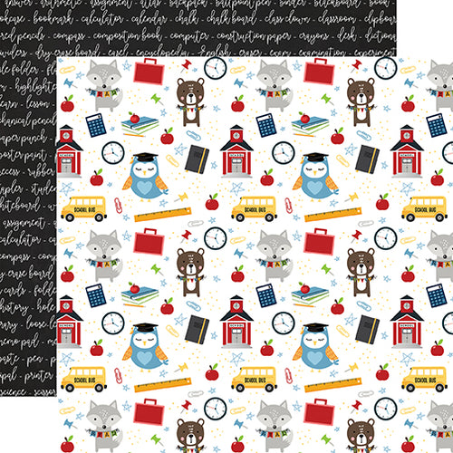 Echo Park:  12x12 Paper - Single Sheet - School Rules - School Day