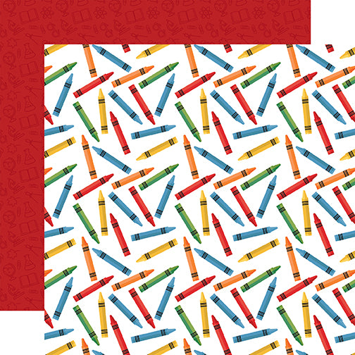 Echo Park:  12x12 Paper - Single Sheet - School Rules - Back to School