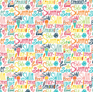 Echo Park:  12x12 Paper - Single Sheet - Summer Party - Beach Love