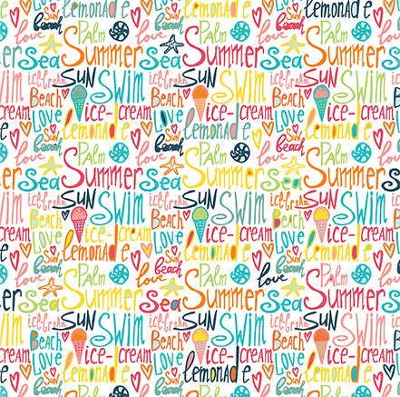 Echo Park:  12x12 Paper - Single Sheet - Summer Party - Beach Love