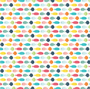 Echo Park:  12x12 Paper - Single Sheet - Summer Party - Swimming Fish