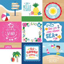 Load image into Gallery viewer, Echo Park:  12x12 Paper - Double-Sided Single Sheet - I Love Summer - 4x4 Journaling Cards