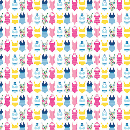 Echo Park:  12x12 Paper - Double-Sided Single Sheet - I Love Summer - Swimsuits