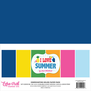 Echo Park:  Coordinating Solids Paper Pack - I Love Summer Solids Kit