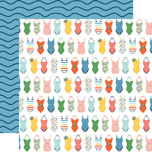 Echo Park:  12x12 Paper - Single Sheet - Summertime - Swimsuits