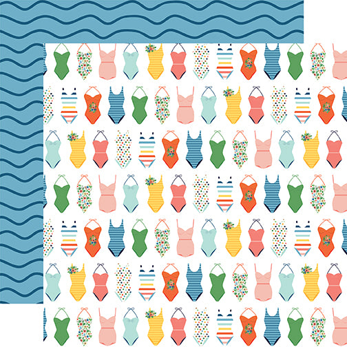 Echo Park:  12x12 Paper - Single Sheet - Summertime - Swimsuits