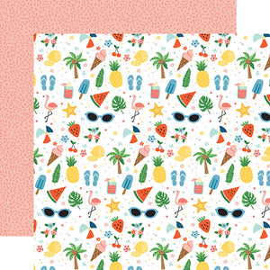 Echo Park:  12x12 Paper - Single Sheet - Summertime - Sunshiny Day
