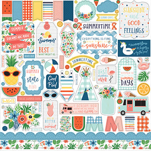 Echo Park: 12x12 Elements Sticker -Summertime