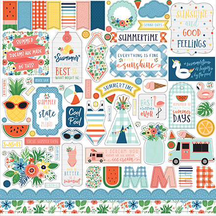 Echo Park: 12x12 Elements Sticker -Summertime
